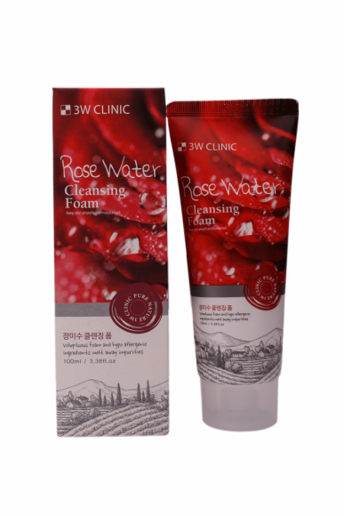 Пенка для умывания 3W CLINIC РОЗОВАЯ ВОДА/НАТУРАЛЬНАЯ Rose Water Foam Cleansing, 100 мл