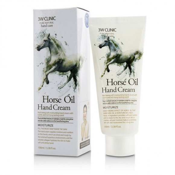 Крем для рук 3W CLINIC ЛОШАДИНОЕ МАСЛО Horse Oil Hand Cream, 100 мл Крем для рук 3W CLINIC ЛОШАДИНОЕ МАСЛО Horse Oil Hand Cream, 100 мл
